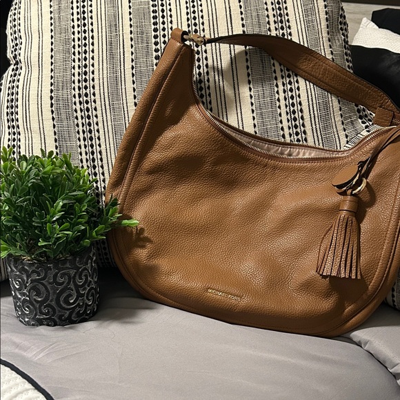 Michael Kors Brown Leather Hobo with Tassel - Picture 1 of 11